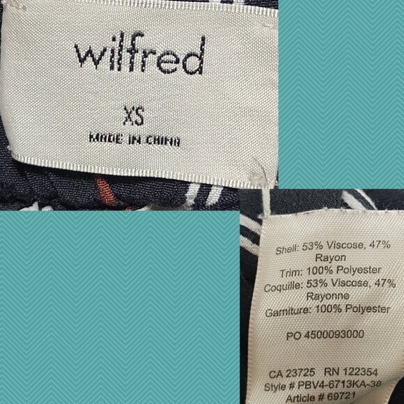 Wilfred Black Striped High Rise Tie Back Pull On Faun Wide Leg Pants - Picture 3 of 3